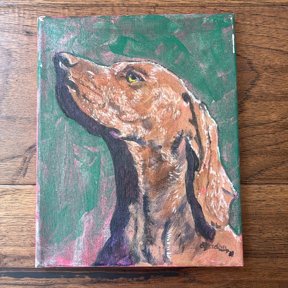 Elliott Jordan Acrylic Portrait Painting ofVisla Dog